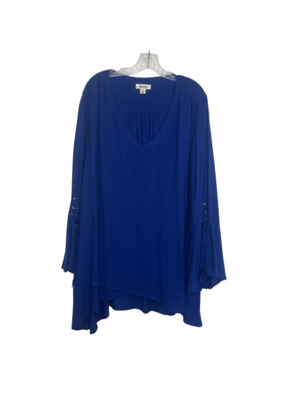 Beme Long Sleeve Vneck Top Shirt Size 22 Blue New WOT Bell Sleeves Blouse